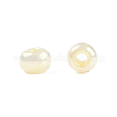 ガラスシードビーズ  セイロン  ラウンド  レモンシフォン  6/0  4mm  穴：1.5mm  約4500個/ポンド&nbsp;SEED-A011-4mm-142-1