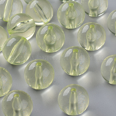 透明なアクリルビーズ  ラウンド  淡黄色  20x19mm  穴：3mm  約111個/500g&nbsp;MACR-S370-A20mm-728-1