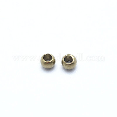真鍮製スペーサービーズ  フラットラウンド  生（メッキなし）  2.5mm  穴：1.4mm&nbsp;KK-E719-24C-1