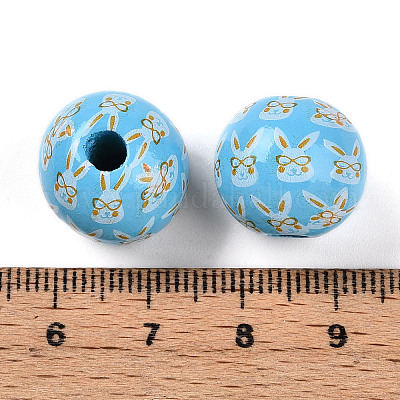 Easter Theme Printed Wood Beads&nbsp;WOOD-T032-22F-1
