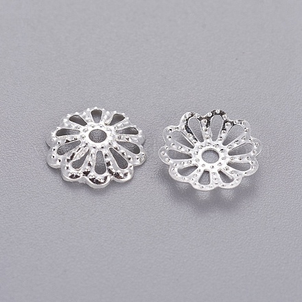 アイアン製ビーズキャップ  マルチ花弁  銀色のメッキ  9mm  穴：1.5mm&nbsp;IFIN-E191Y-S-1