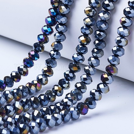 Electroplate Glass Beads Strands EGLA-A034-P1mm-B01-1