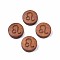 Laser Engraved Wood Beads, Flat Round with 12 Constellations, Dyed, Camel, Leo, 12x4mm, Hole: 1.6mm
