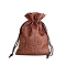 Rectangle Polyester Storage Bags, Drawstring Pouches Packaging Bag, Sienna, 14x10cm