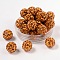 Pave Disco Ball Beads, Polymer Clay Rhinestone Beads, Grade A, Round, Topaz, Rhinestone: PP13(1.9~2mm), 6 Rows Rhinestone, 10mm, Hole: 1.5mm