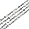 Brass Cable Chains, Soldered, Cadmium Free & Nickel Free & Lead Free, with Spool, Flat Oval, Gunmetal, 2.6x2x0.3mm, Fit for 0.7x4mm Jump Rings, about 32.8 Feet(10m)/roll