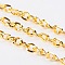 Iron Side Twisted Chain, with Spool, Unwelded, Lead Free & Nickel Free, Golden Color, Size: Chains: about 5mm long, 4mm wide, 0.9mm thick, about 328.08 Feet(100m)/roll