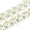 Transparency Glass Beads Strands, Star, Yellow Green, 14~14.5x15x9~9.5mm, Hole: 1mm, about 45pcs/strand, 24.80~26.1''(63~65.25cm)
