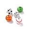 Natural Wood Beads, Dyed, Round, Mixed Sports Ball Patterns, Mixed Shapes, 15.5x14.5mm, Hole: 3.2mm