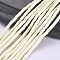 Flat Round Handmade Polymer Clay Bead Spacers, Light Goldenrod Yellow, 4x1mm, Hole: 1mm, about 380~400pcs/strand, 17.7 inch