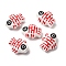 Handmade Printed Porcelain Beads, Hand Painted Ceramic Beads, Fish, Red, 14.5~15x11.5~12x7~7.5mm, Hole: 1.6mm