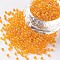 Round Glass Seed Beads, Transparent Colours Rainbow, Round, Gold, 12/0, 2mm, Hole: 1mm, about 30000pcs/pound