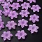 Transparent Acrylic Beads, Frosted, Flower, Violet, 21x19x5.5mm, Hole: 1.6mm, about 930pcs/500g