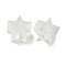 Silicone Ear Nuts, Star, White, 6x5x3.5mm, Hole: 0.5mm