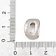 真鍮ビーズ  長持ちメッキ  ラックめっき  鉛フリー＆カドミウムフリー  プラチナ  文字d  14x10x5.5mm  穴：11x3mm&nbsp;KK-B167-27P-D-3