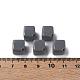 不透明なアクリルビーズ  キューブ  グレー  13x14.5x14.5mm  穴：2mm&nbsp;X-MACR-S373-135-A03-6