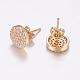 Brass Micro Pave Cubic Zirconia Stud Earrings&nbsp;EJEW-F125-06-3