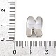 真鍮ビーズ  長持ちメッキ  ラックめっき  鉛フリー＆カドミウムフリー  プラチナ  文字N  14x11x5mm  穴：11x3mm&nbsp;KK-B167-27P-N-3
