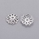 アイアン製ビーズキャップ  マルチ花弁  銀色のメッキ  9mm  穴：1.5mm&nbsp;IFIN-E191Y-S-1