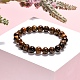 Natural Tiger Eye Beaded Stretch Bracelets&nbsp;B072-7-1