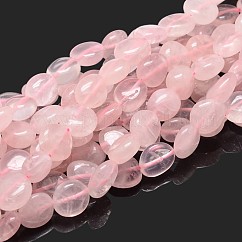 天然のローズクォーツナゲッツビーズ連売り  タンブルストーン  4~8x6~9x5~7mm  穴：1mm  約15.3インチ〜15.7インチ