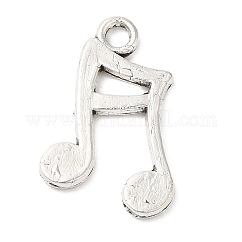 チベット風亜鉛合金チャーム  鉛フリー＆カドミウムフリー  音符  アンティークシルバー  17x12x1.3mm  穴：1.5mm  約714個/500g