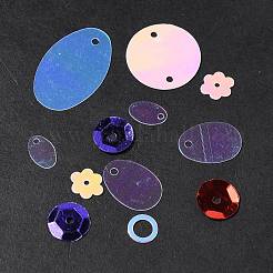 装飾アクセサリー  PVCプラスチック スパンコール/スパンコール ペンダント/リンク/ビーズ  混合図形  ミックスカラー  4~52x0.2mm  穴：0.5~1mm&nbsp;KY-XCP0001-34
