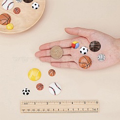 20個10サイズの樹脂カボション  サッカー＆バレーボール＆野球/ソフトボール＆テニス＆バスケットボール  ミックスカラー  2個/スタイル&nbsp;CRES-SC0001-86