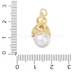 Brass ABS Plastic Pearl Pendant Rhinestone Settings&nbsp;KK-U058-23G