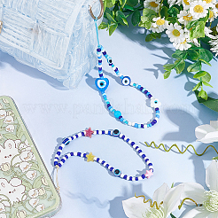 2Pcs 2 Style Evil Eye Glass Beaded Phone Lanyard&nbsp;AJEW-OC0004-10