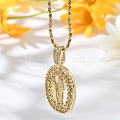 Brass Cubic Zirconia Pendant Necklaces for Women&nbsp;NJEW-U034-01C-G