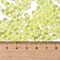 透明なアクリルビーズ  トップ掘削  丸い鈴丸ビーズ  きいろ  5.5x5x4mm  穴：1.2mm  約833個/50g&nbsp;X-MACR-K359-02C