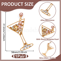 1Pair Alloy Rhinestone Dangle Stud Earrings&nbsp;EJEW-UN0002-73A