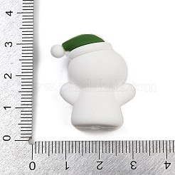 クリスマスシリコーンビーズ  焦点ビーズ  ホワイト  ジンジャーブレッドマン  28.5x24x14mm  穴：2.7mm&nbsp;SIL-K007-02C-02