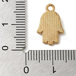 合金エナメルラインストーンガラスペンダント  ゴールドカラー  ナザールボンジュウ  ハムサの手  16x10.5x2.5mm  穴：1.6mm&nbsp;X1-ENAM-U003-02G-01