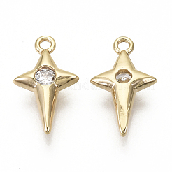 Brass Micro Pave Cubic Zirconia Charms&nbsp;KK-R136-051-NF