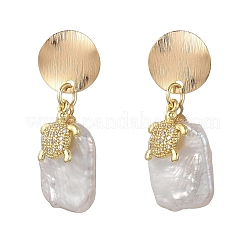 Natural Baroque Pearl Keshi Pearl Dangle Stud Earrings&nbsp;EJEW-JE07270
