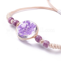 Handmade Dry Pressed Flower Link Bracelet for Girl Women&nbsp;BJEW-C004-01J