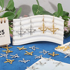 100本2色チベット風アロイペンダント  矢印  アンティークシルバー＆ゴールデン  25x25mm&nbsp;FIND-CA0011-58