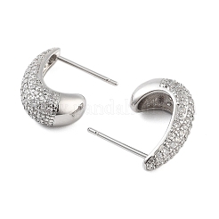 Rack Plating Teardrop Brass Stud Earrings&nbsp;EJEW-N055-25A-P-RS