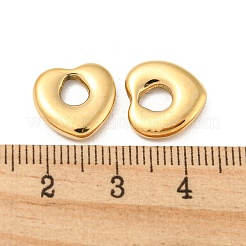 304ステンレススチールチャーム  ハートチャーム  14KGP本金メッキ  12x12x3mm  穴：5x4mm&nbsp;STAS-L022-222G