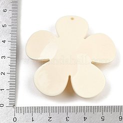 オペーク プリント アクリル ビッグ ペンダント  花  ベージュ  50.5x52.5x14.5mm  穴：1.8mm&nbsp;LS-MACR-I035-01C