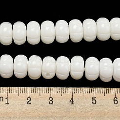 合成サンゴ染めビーズ連売り  カボチャのビーズ  ホワイトスモーク  11x6.5mm  穴：1.4mm  約50個/連  12.72''（32.3センチメートル）&nbsp;CORA-P008-07C