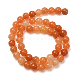 天然石レッドアベンチュリンビーズ連売り  ラウンド  8mm  穴：1mm  15~16インチ&nbsp;X-GSR023