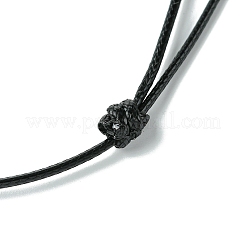 ナチュラル＆合成宝石のペンダントネックレス  ワックスコードと  ムーン  14.17~27.95インチ（36~71cm）&nbsp;NJEW-C046-04
