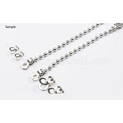 変色防止304ステンレススチールボールチェーンコネクター  ステンレス鋼色  10x6mm  穴：3mm  3.2mmボールチェーンに適合&nbsp;X-STAS-R089-04