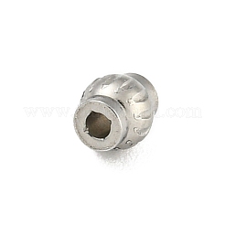 変色しない304ステンレススチールビーズ  ランタン  ステンレス鋼色  4x3.5mm  穴：1.2mm&nbsp;STAS-A091-01A-P