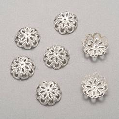 アイアン製ビーズキャップ  銀  12x4.5mm  穴：1mm&nbsp;IFIN-D041-12mm-S