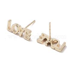 Word LOVE Alloy Studs Earrings for Women&nbsp;EJEW-H309-13KCG