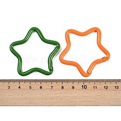 スプレー塗装された合金スプリングゲートリング  スター  ミックスカラー  47x47.5x5.5mm&nbsp;FIND-A048-03